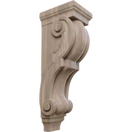 Ekena Millwork 6 1/2"W x 8"D x 22"H Small Jumbo Traditional Wood Corbel, Walnut CORW07X08X22TRWA